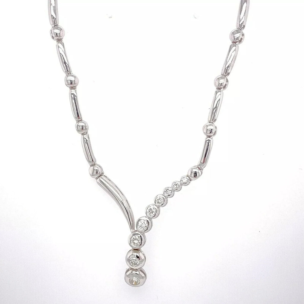 18k White Gold 1.00 Ct Diamond LAdies Necklace, 23.9gm, S105705