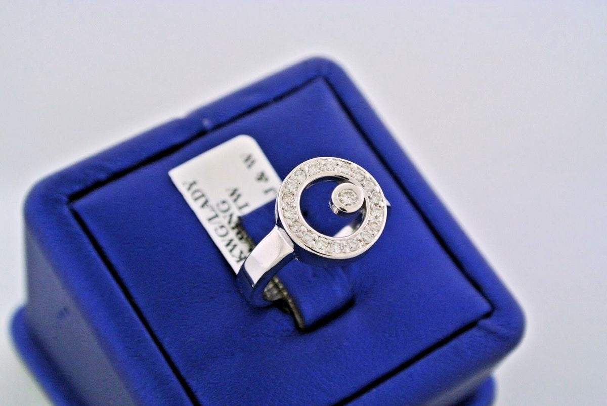 14k White Gold 0.35 CT Diamond Ladies Ring, 7.1gm, Size 6.5
