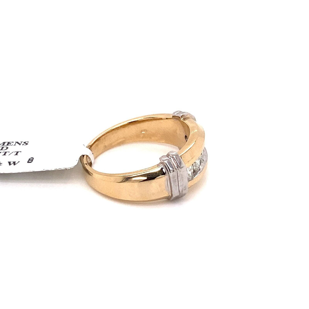 14k Two Tone Gold 0.75 CT Diamond Men's Wedding Band