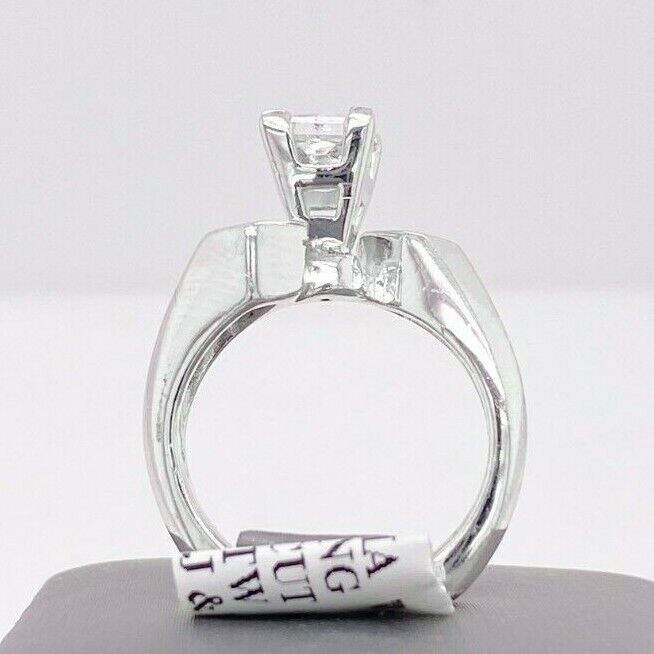 Platinum 1.25 CT Princess Cut Diamond Engagement Ring, 10.3gm, Size 4.5