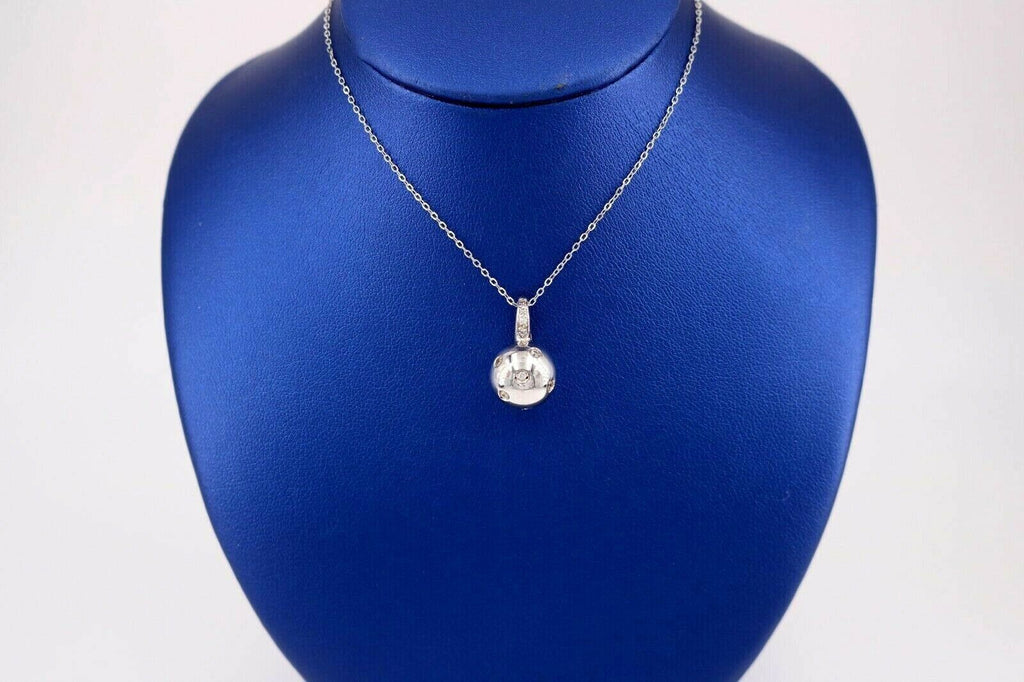 14k White Gold 0.50 CT Diamond Pendant Necklace, 4gm, S105081