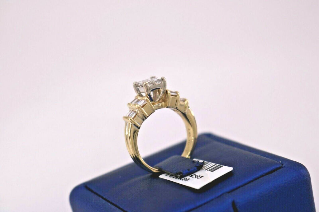 14K Yellow Gold 1.25 CT Diamond Invisible Setting Engagement Ring