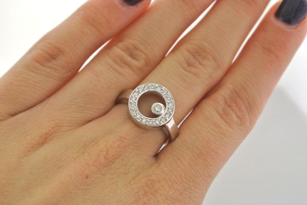 14k White Gold 0.35 CT Diamond Ladies Ring, 7.1gm, Size 6.5
