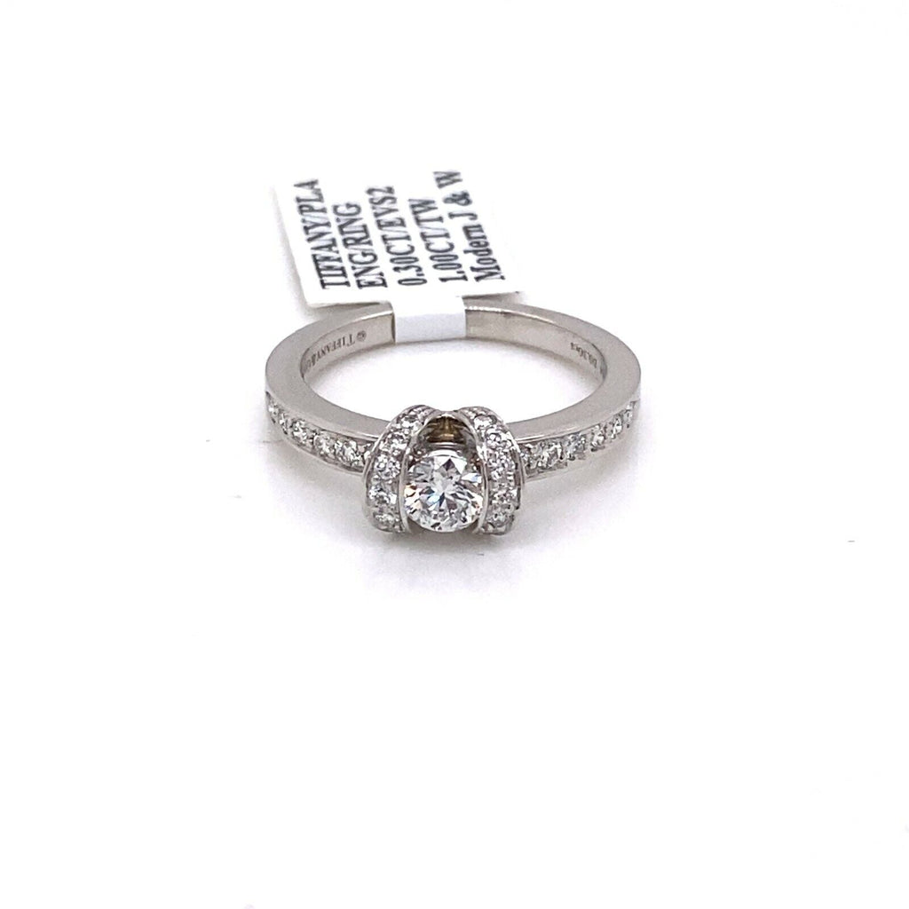 Tiffany & Co. Platinum 1.00 CT Diamond Engagement Ring E-Color, VS2-Clarity